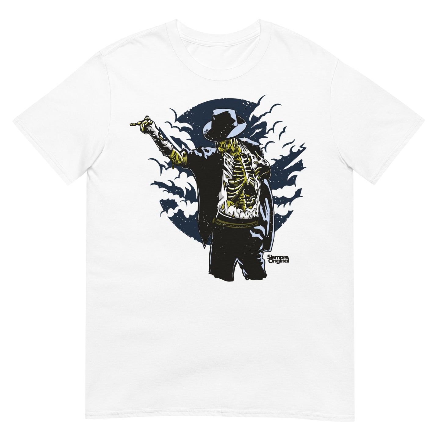 camiseta thrill to death michael jackson zombie siempre original urban en color blanco