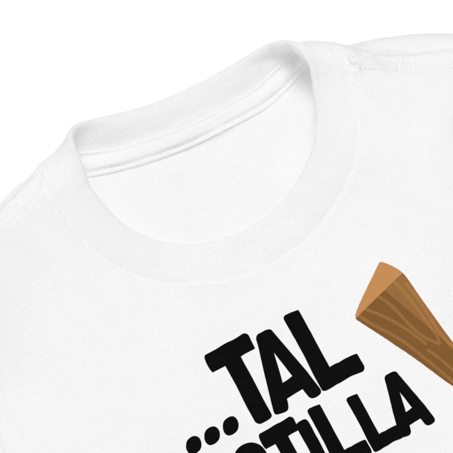 Camiseta de Niño Tal Astilla. Color Blanco. Detalle.