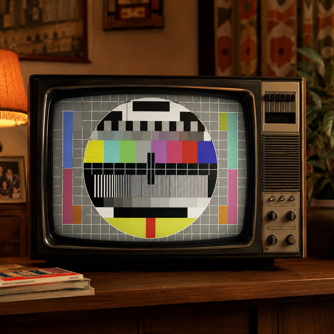 Televisión retro con Carta de ajuste