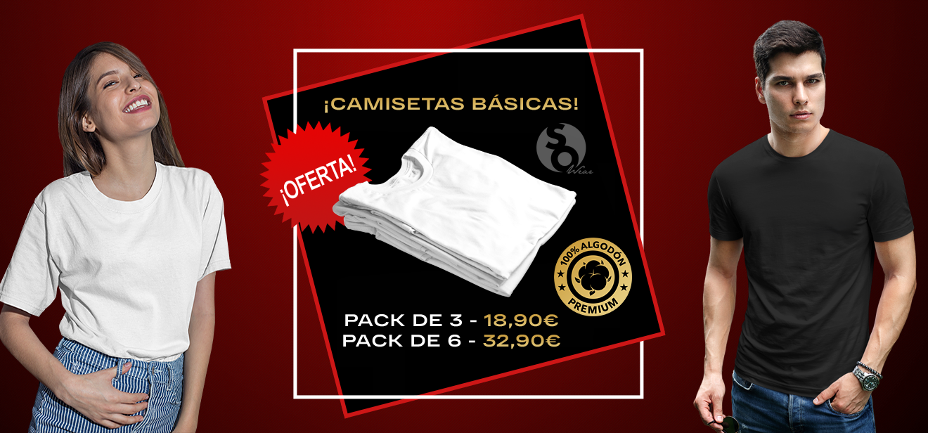 packs de camisetas basicas al mejor precio oferta