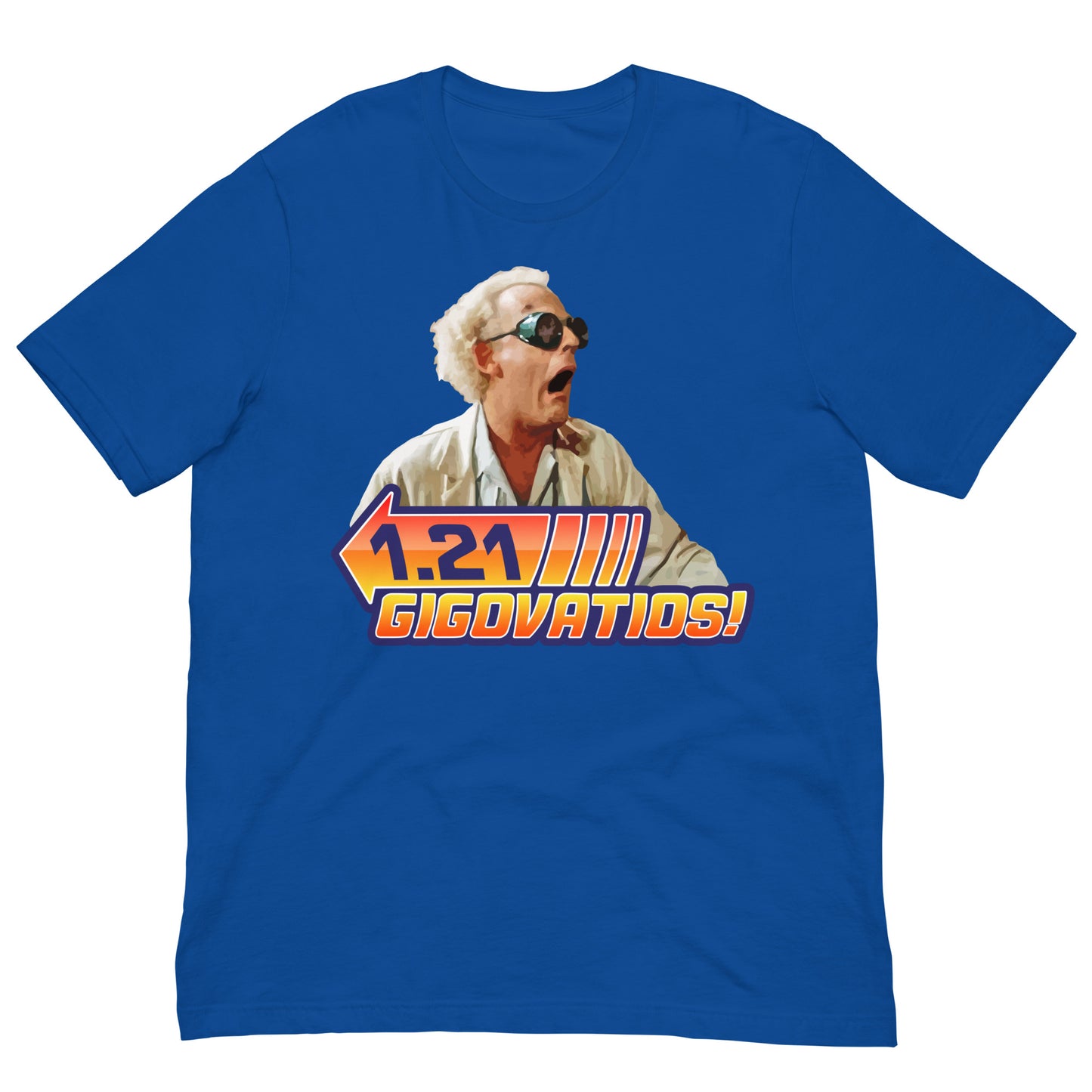 camiseta 1 21 gigovatios gigavatios regreso al futuro en color azul royal
