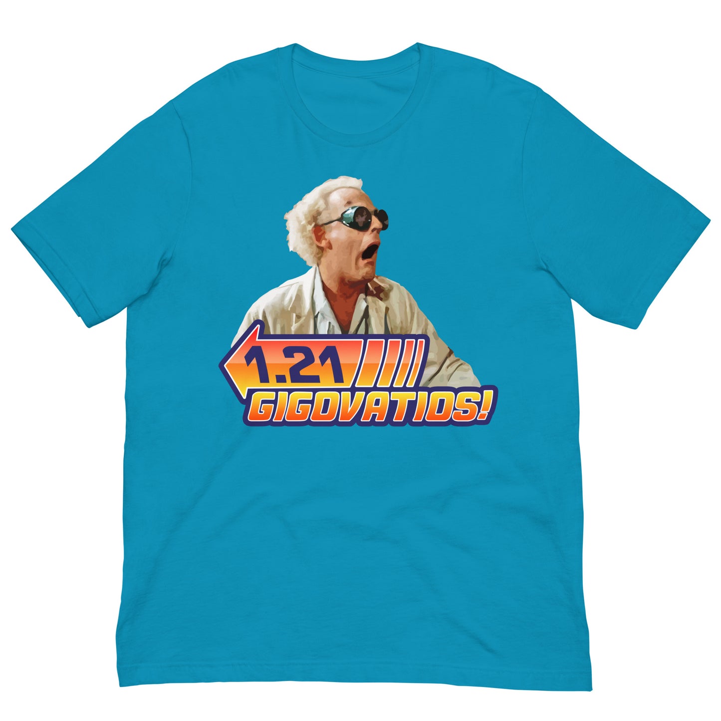 camiseta 1 21 gigovatios gigavatios regreso al futuro en color azul