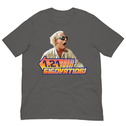 camiseta 1 21 gigovatios gigavatios regreso al futuro en color gris