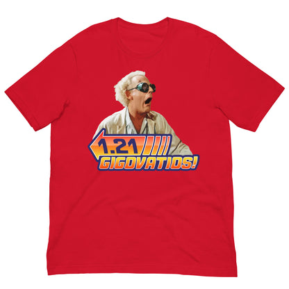 camiseta 1 21 gigovatios gigavatios regreso al futuro en color rojo