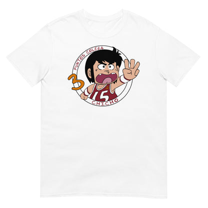 camiseta 3 puntos colega chicho terremoto blanca
