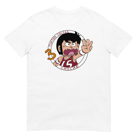 camiseta 3 puntos colega chicho terremoto blanca