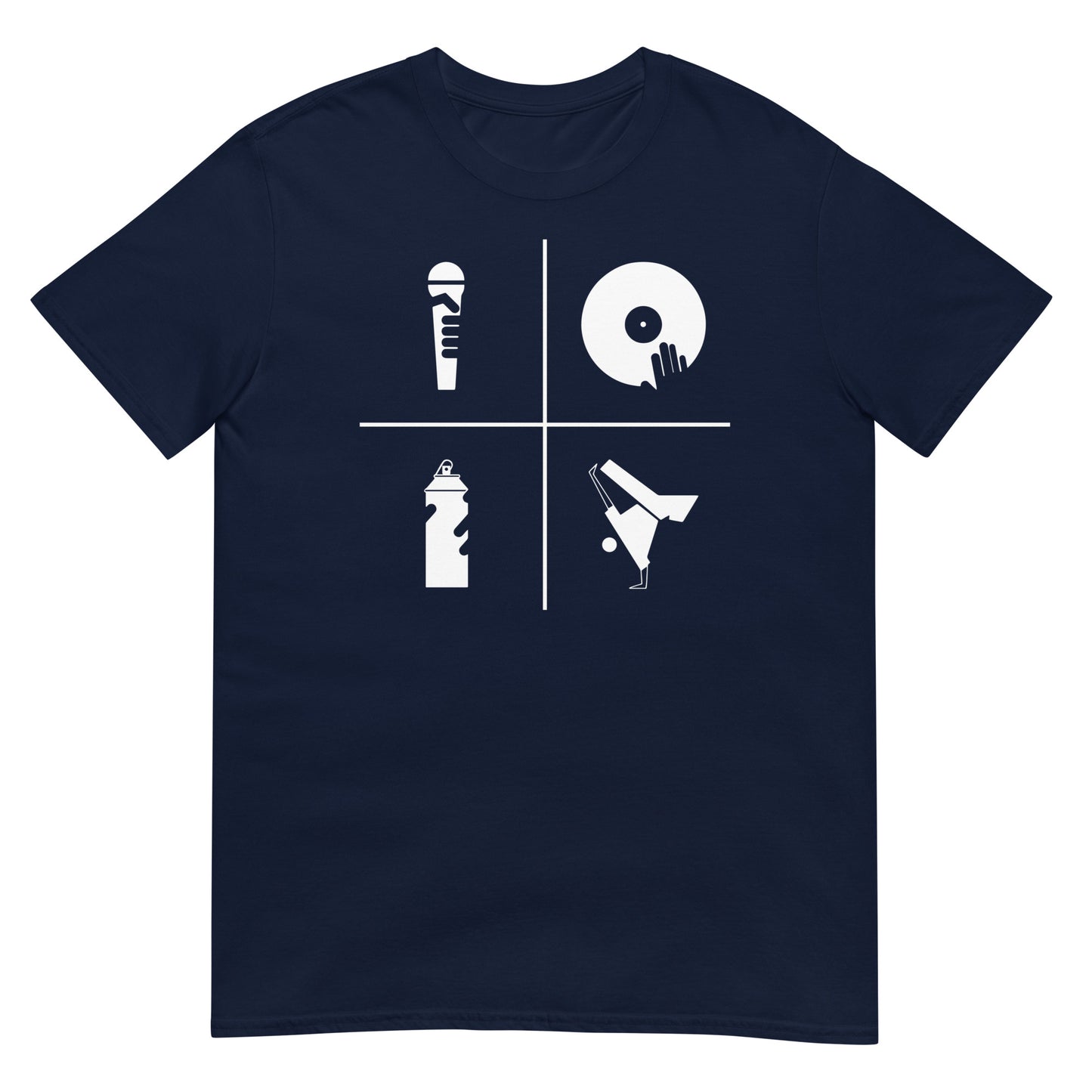 camiseta los 4 elementos del hip hop azul marino