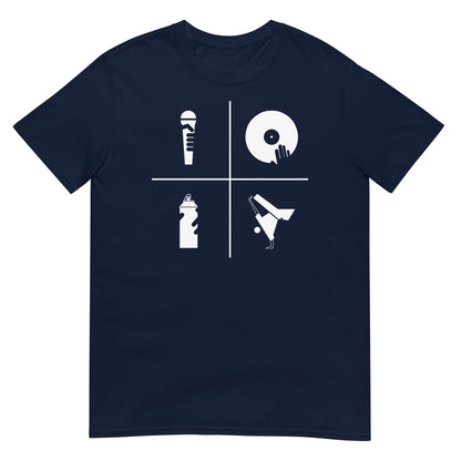 camiseta los 4 elementos del hip hop azul marino