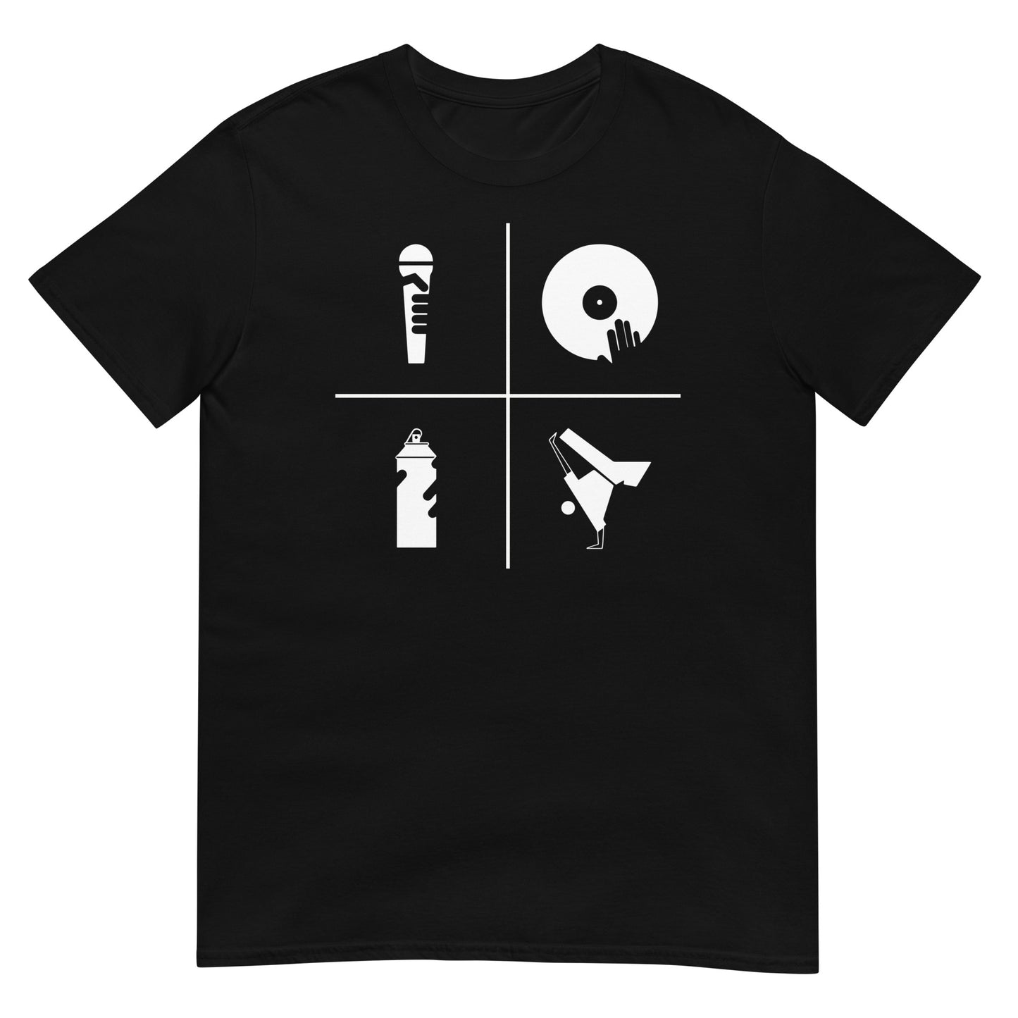 camiseta los 4 elementos del hip hop negra