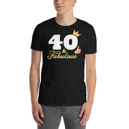 hombre con camiseta 40 and fabulous regalo cumpleanos negra