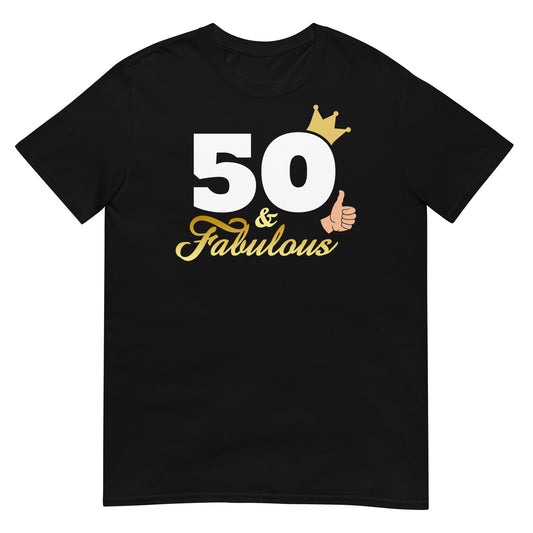 camiseta 50 and fabulous regalo cumpleanos negra