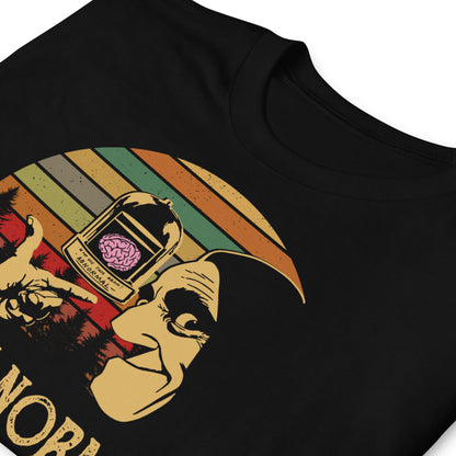 detalle de camiseta abby normal igor el jovencito frankenstein negra
