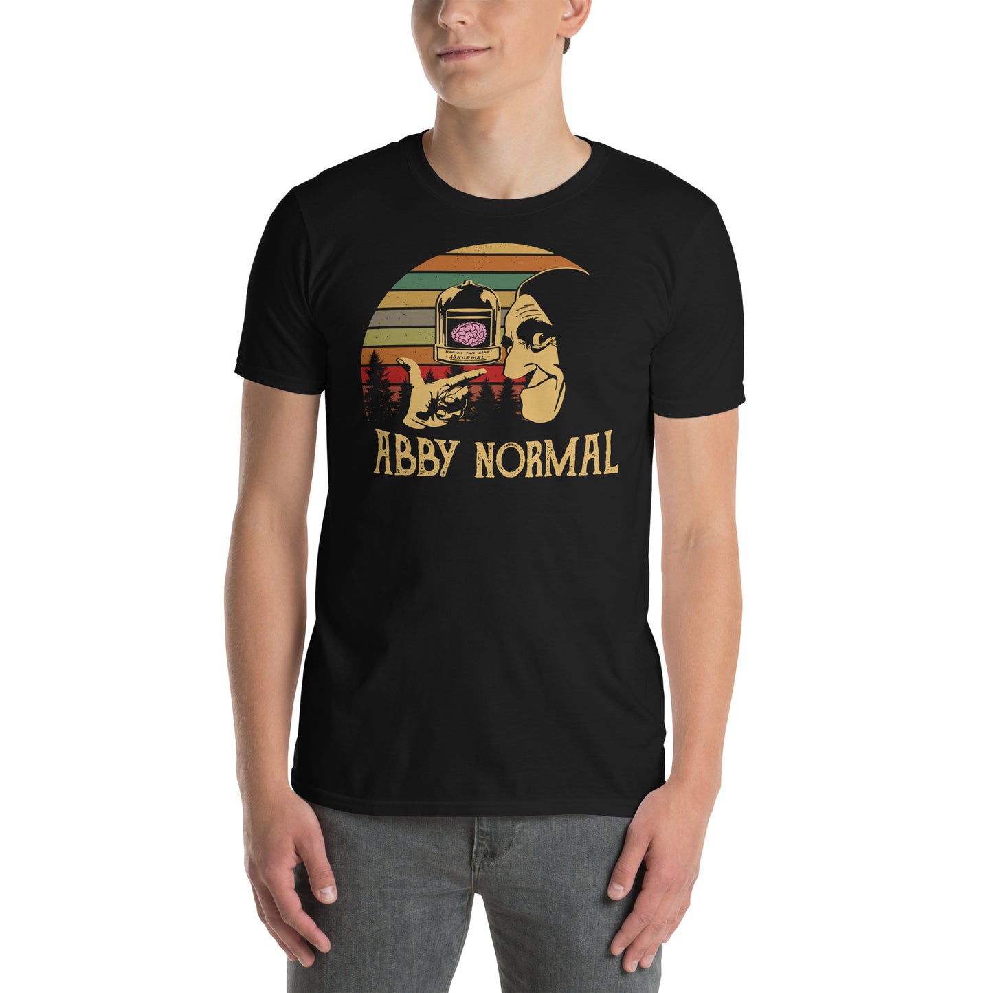 hombre con camiseta abby normal igor el jovencito frankenstein negra