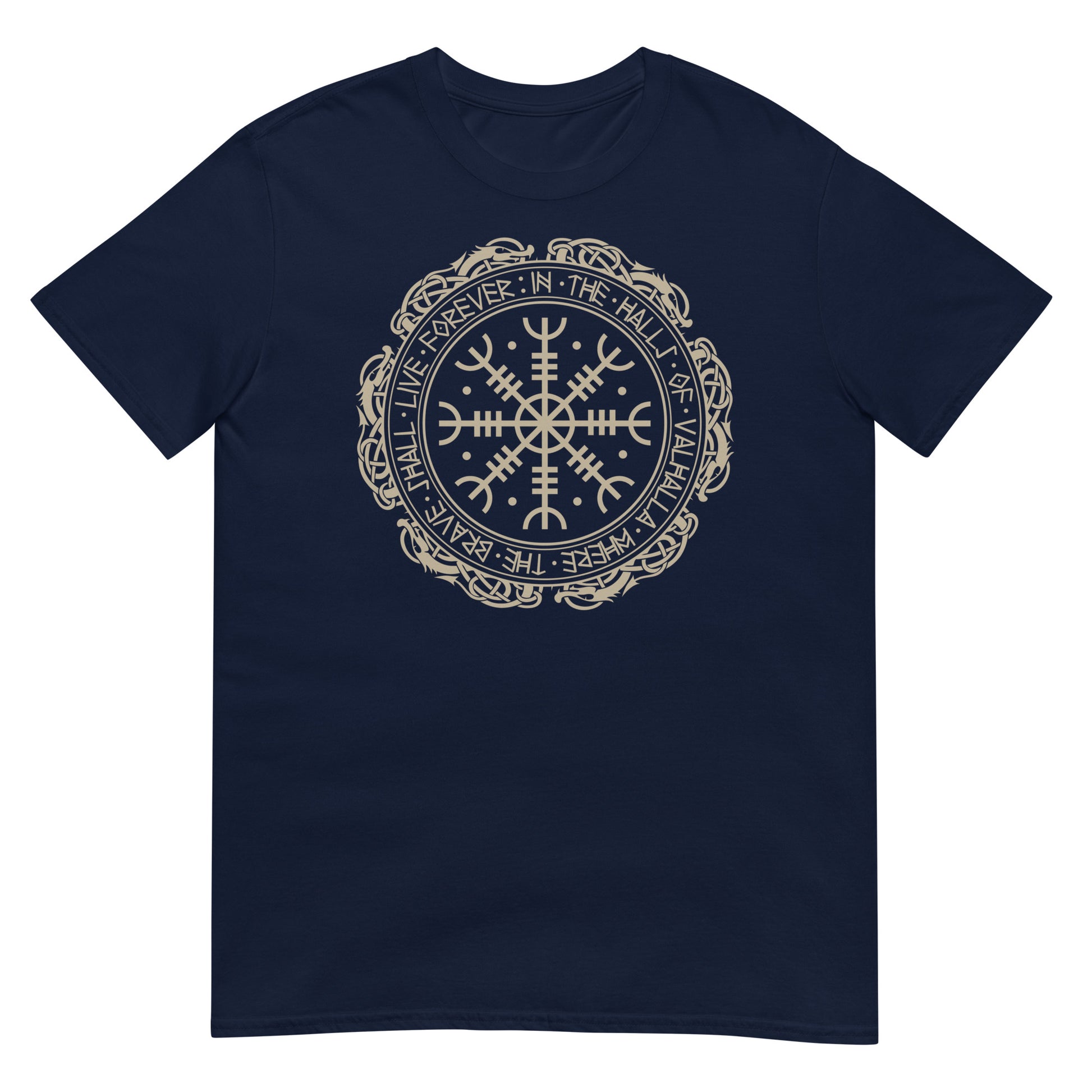 camiseta aegishjalmur vikingo azul marino