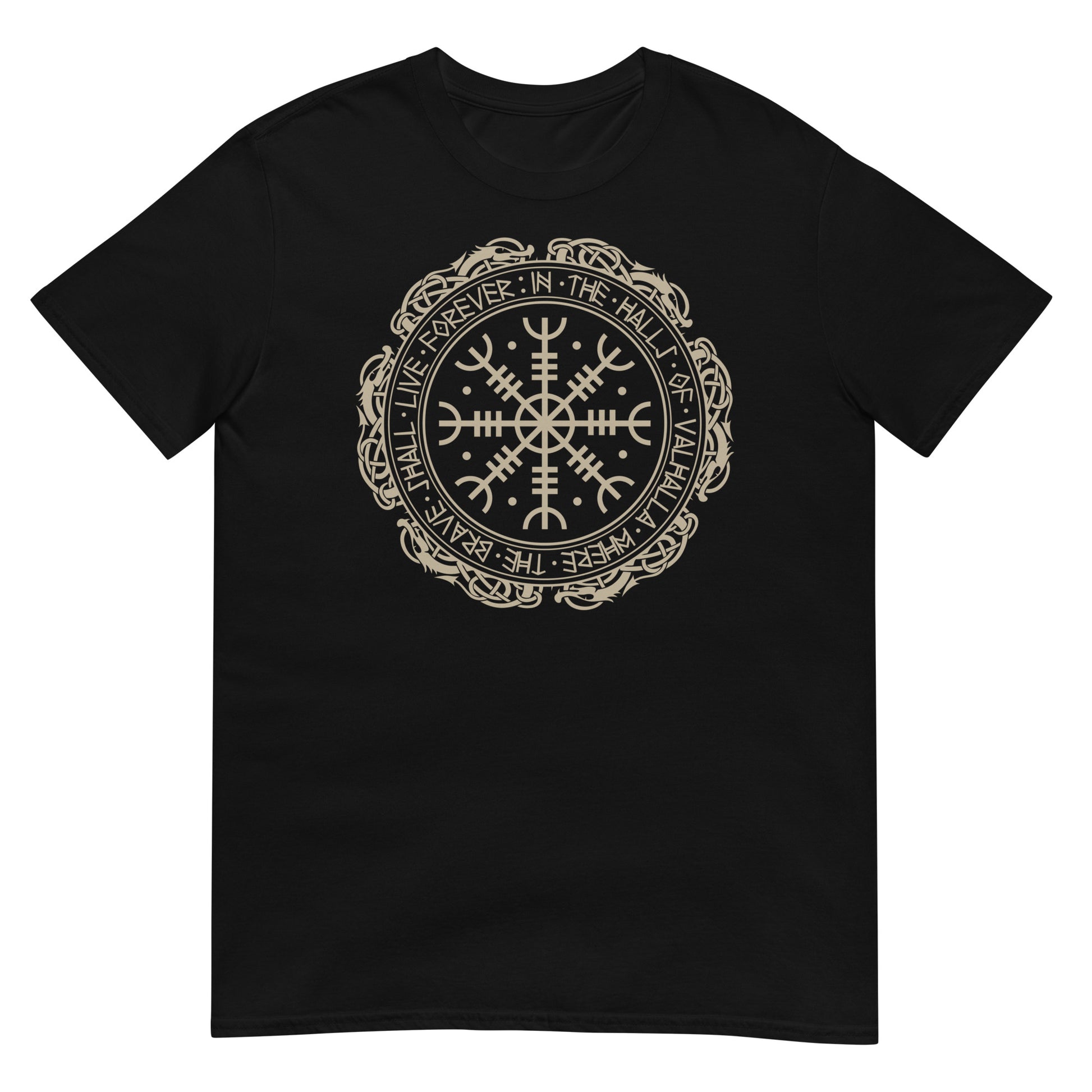camiseta aegishjalmur vikingo negra