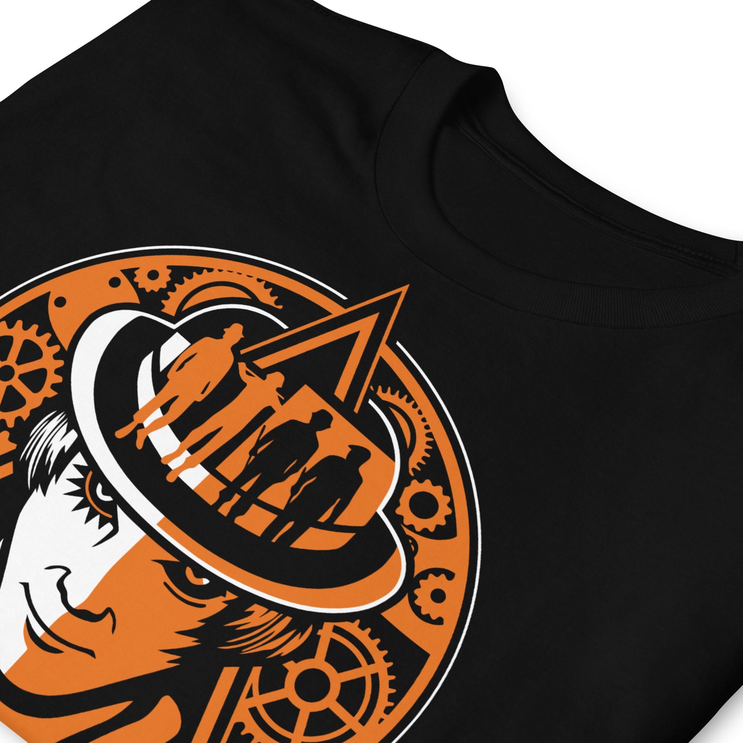 detalle de camiseta alex delarge a clockwork orange negra