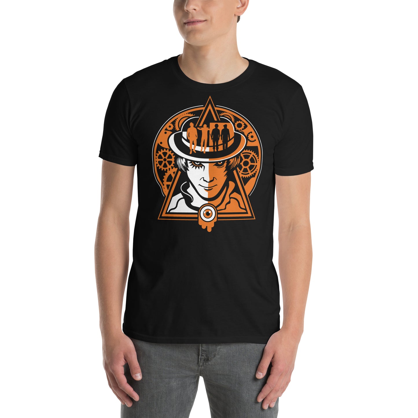 hombre con camiseta alex delarge la naranja mecanica negra