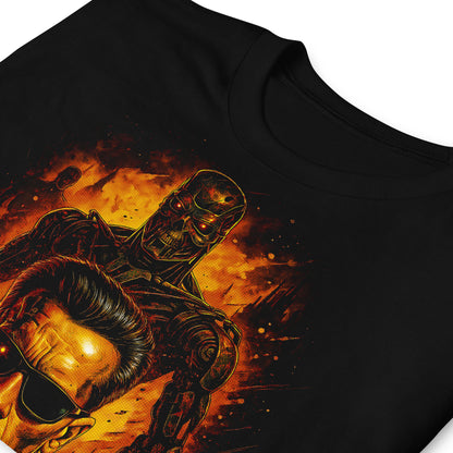 detalle de camiseta terminator t-800 negra