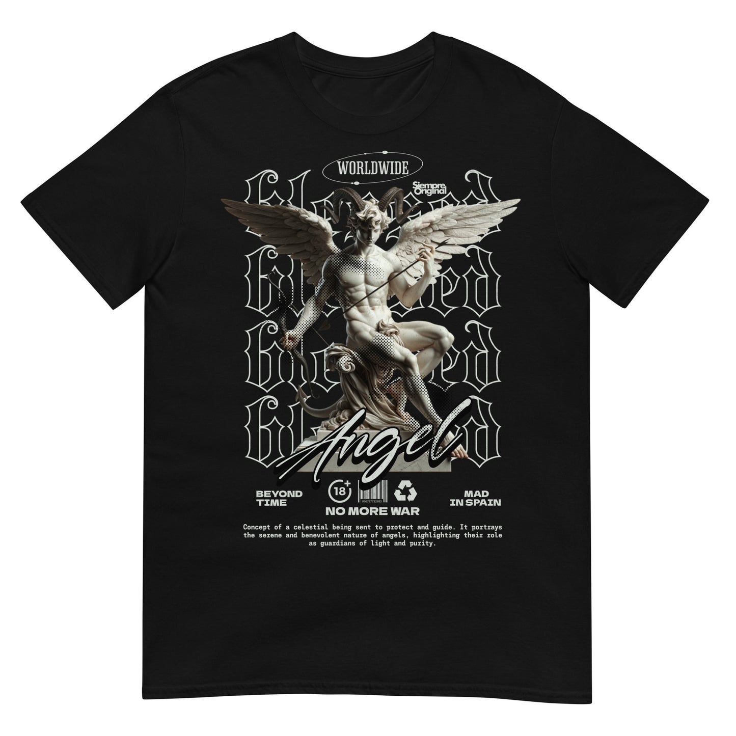 camiseta angel bendecido negra