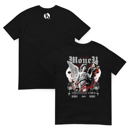 camiseta angel dinero delante y detras negra
