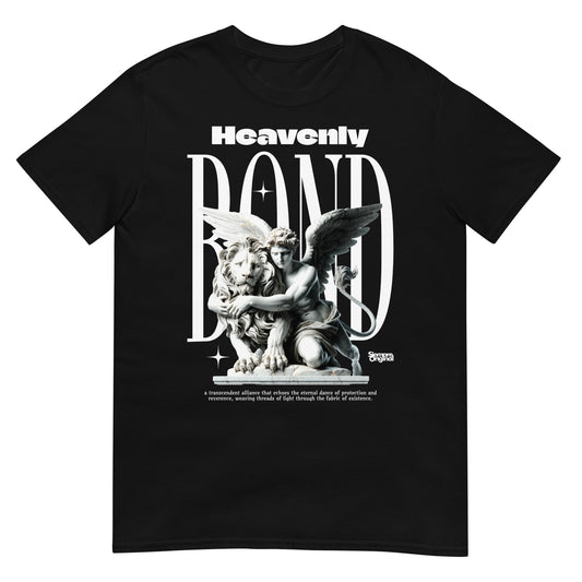 camiseta angel con leon negra