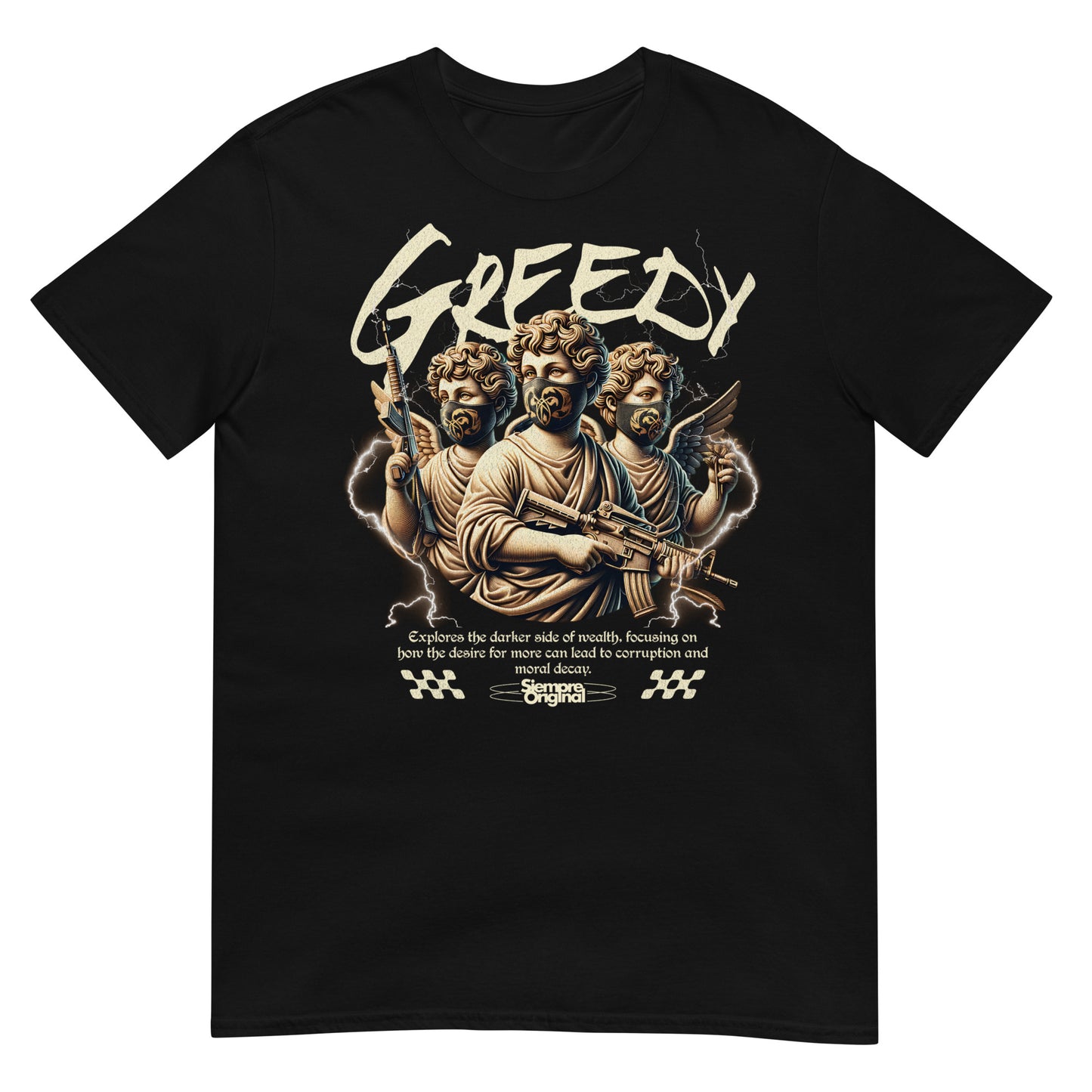 camiseta angeles codicia negra