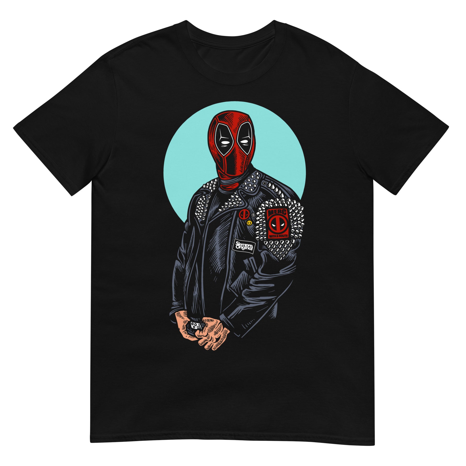 camiseta deadpool punk negra