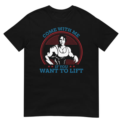 camiseta arnold schwarzenegger come with me if you want to lift negra