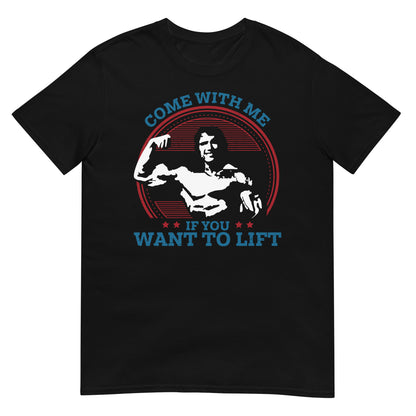 camiseta come with me if you want to lift arnold schwarzenegger negra