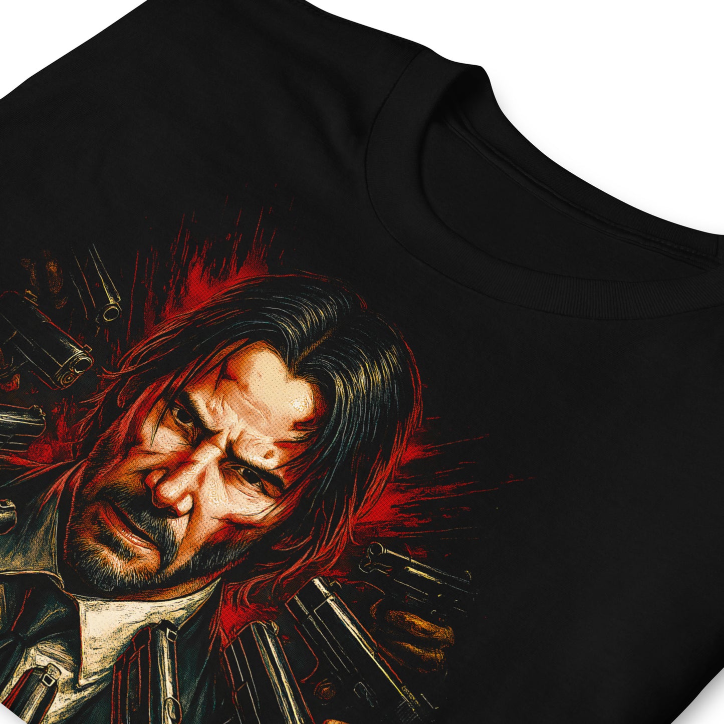 detalle de camiseta john wick negra