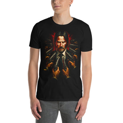 hombre con camiseta john wick negra