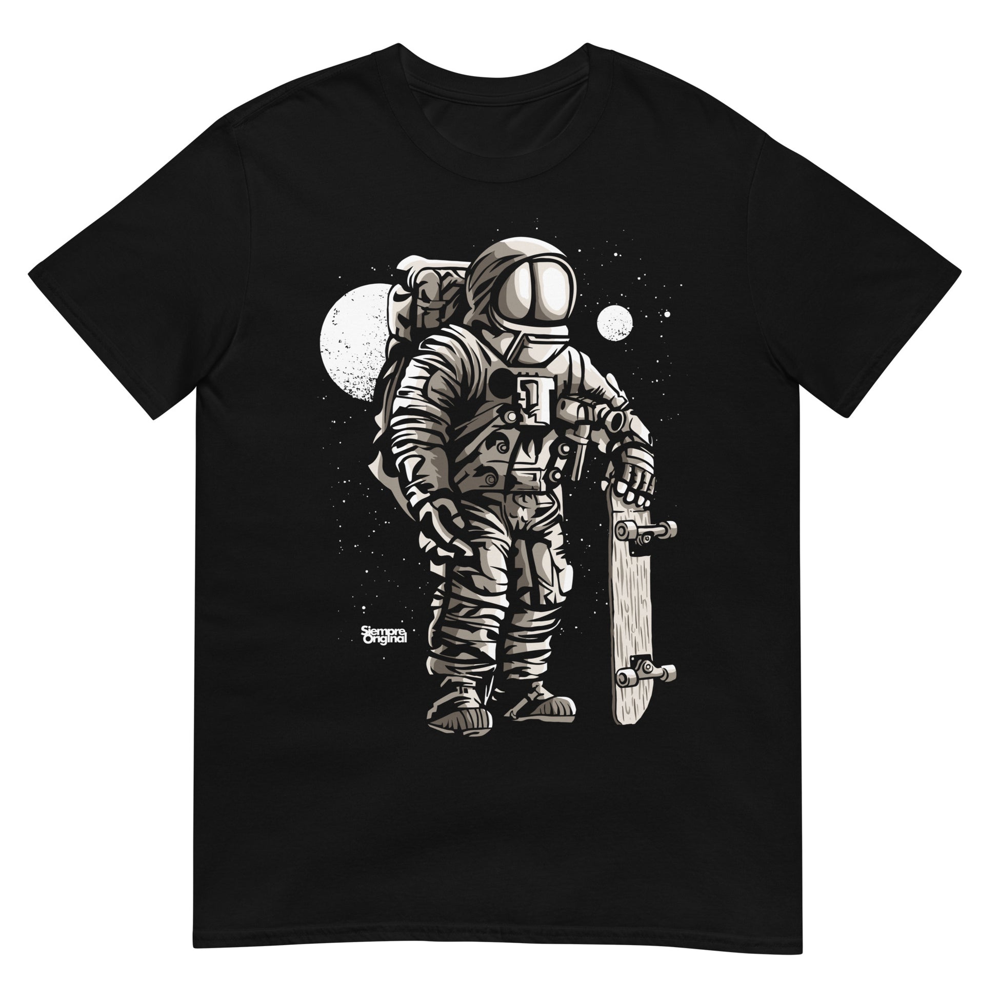 camiseta astronaut skater siempre original urban en color negro