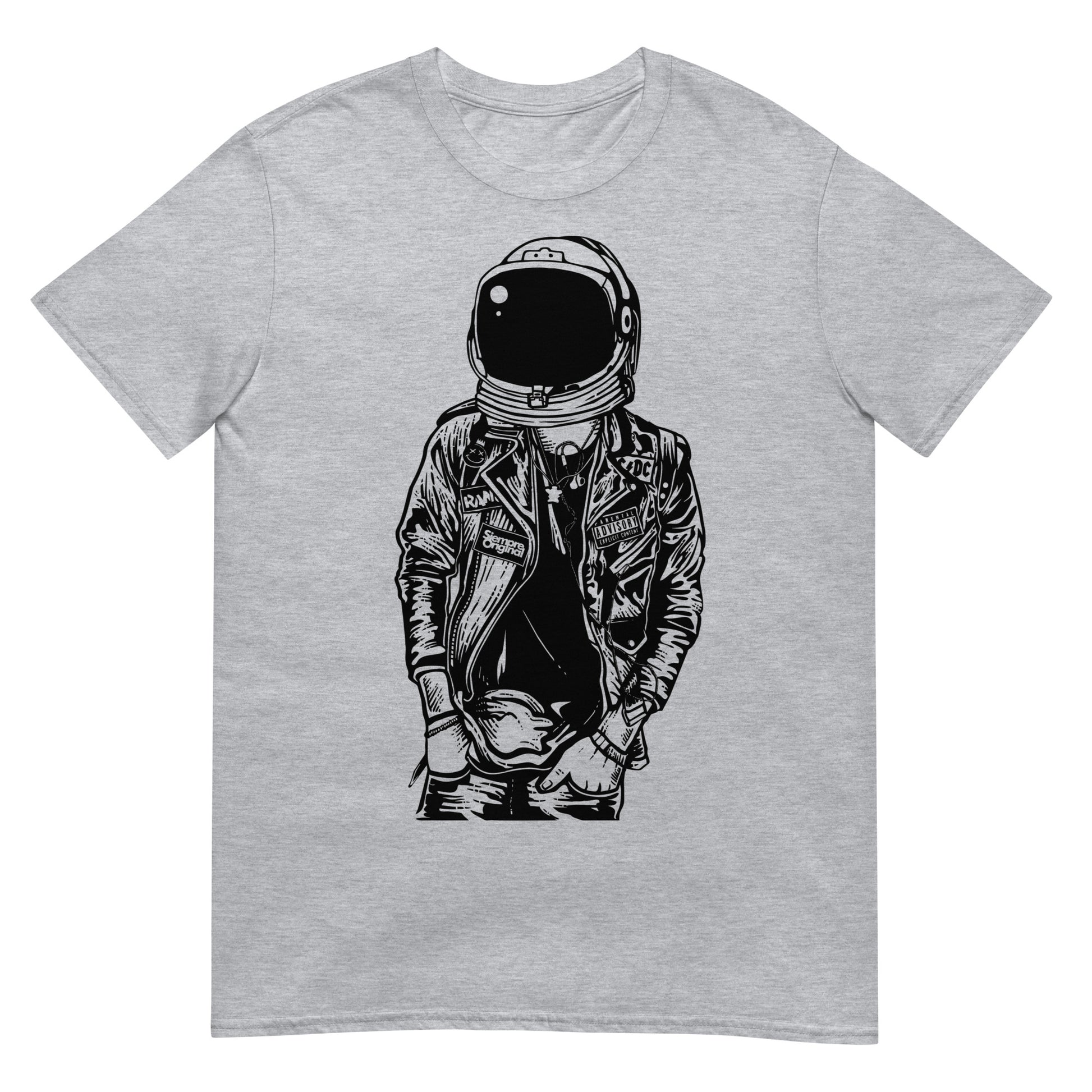 camiseta astronauta punk gris