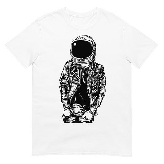 camiseta astronauta punk blanca