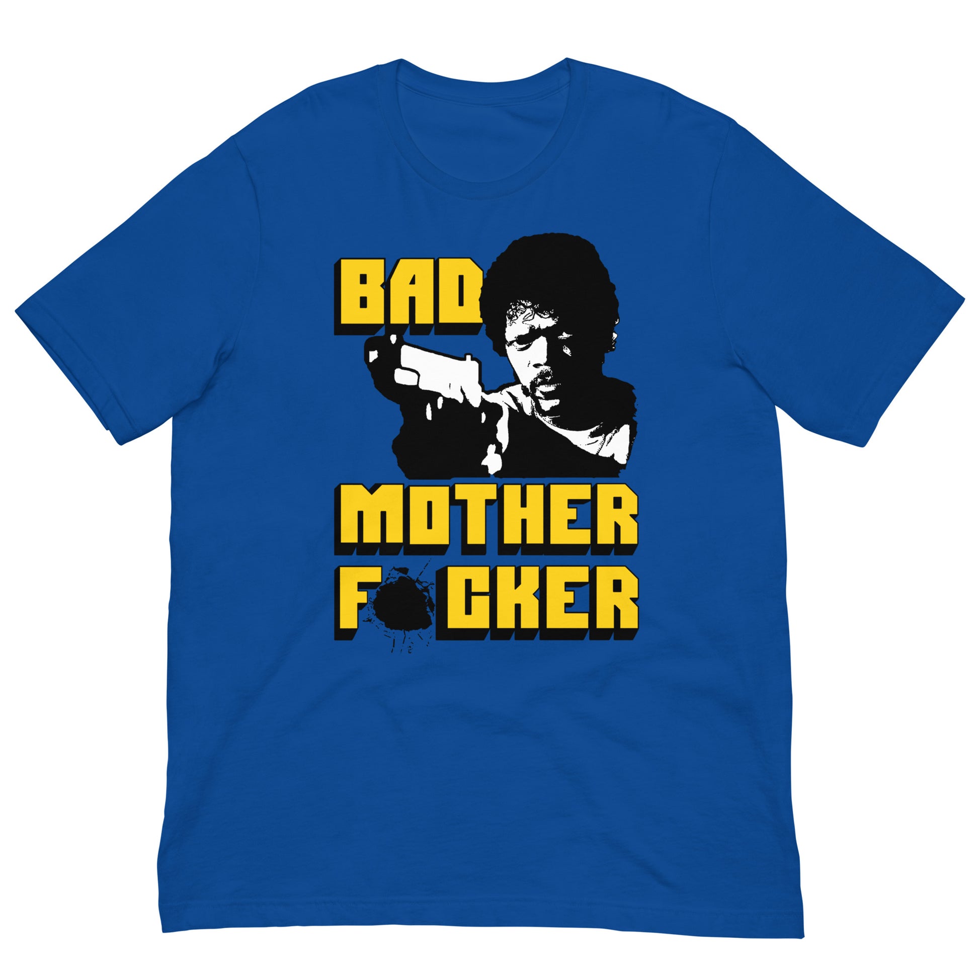 camiseta bad mother fucker pulp fiction azul royal