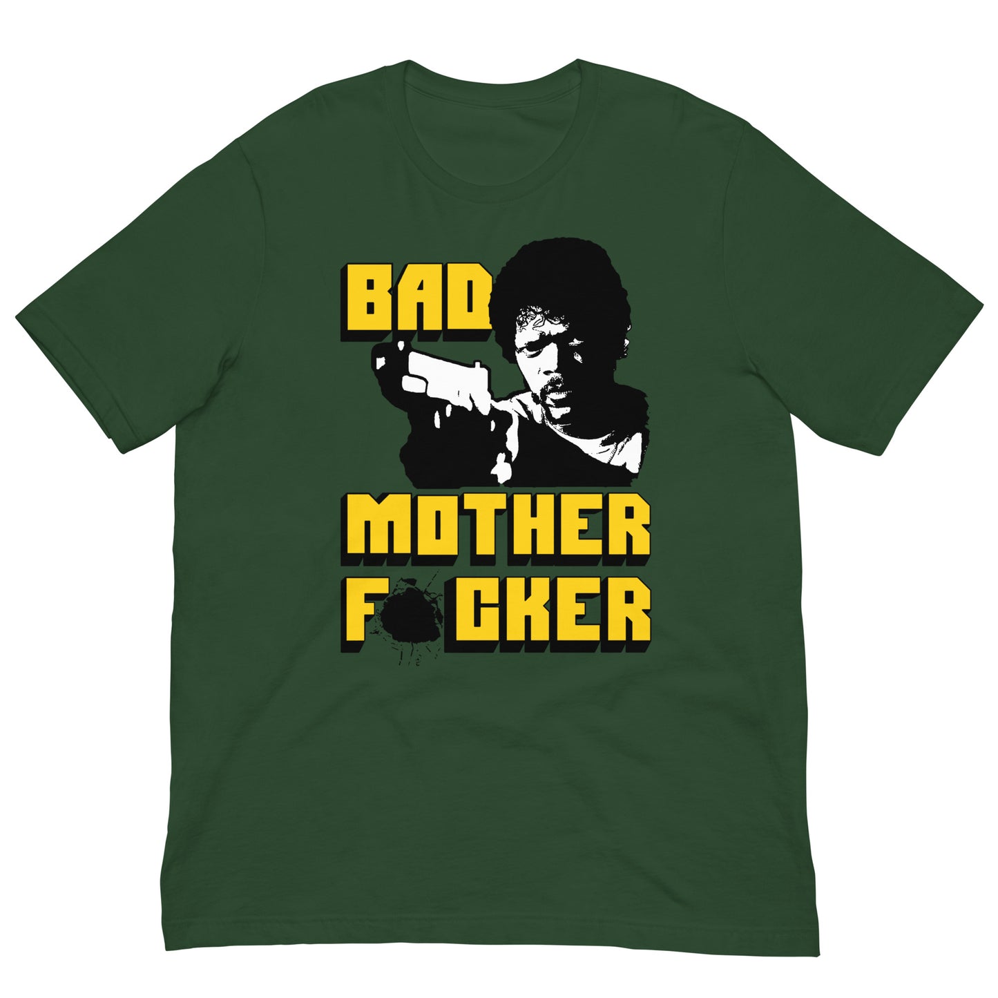 camiseta bad mother fucker pulp fiction verde botella