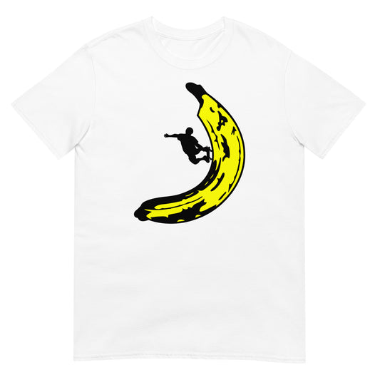 camiseta banana skate banksy arte urbano blanca