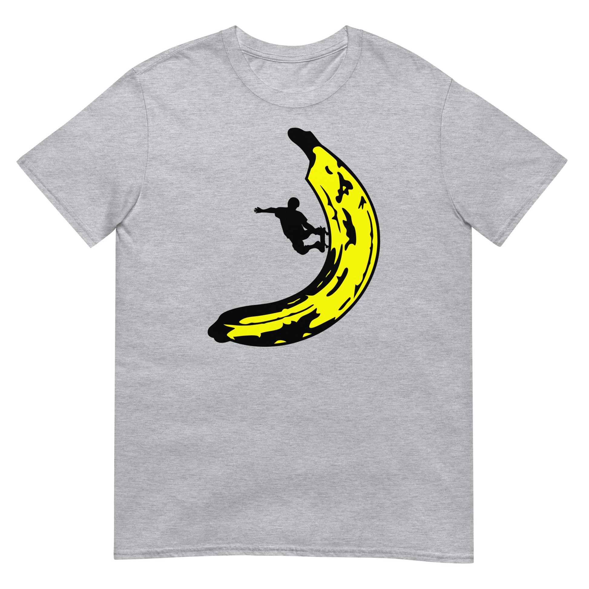 camiseta banana skate banksy gris