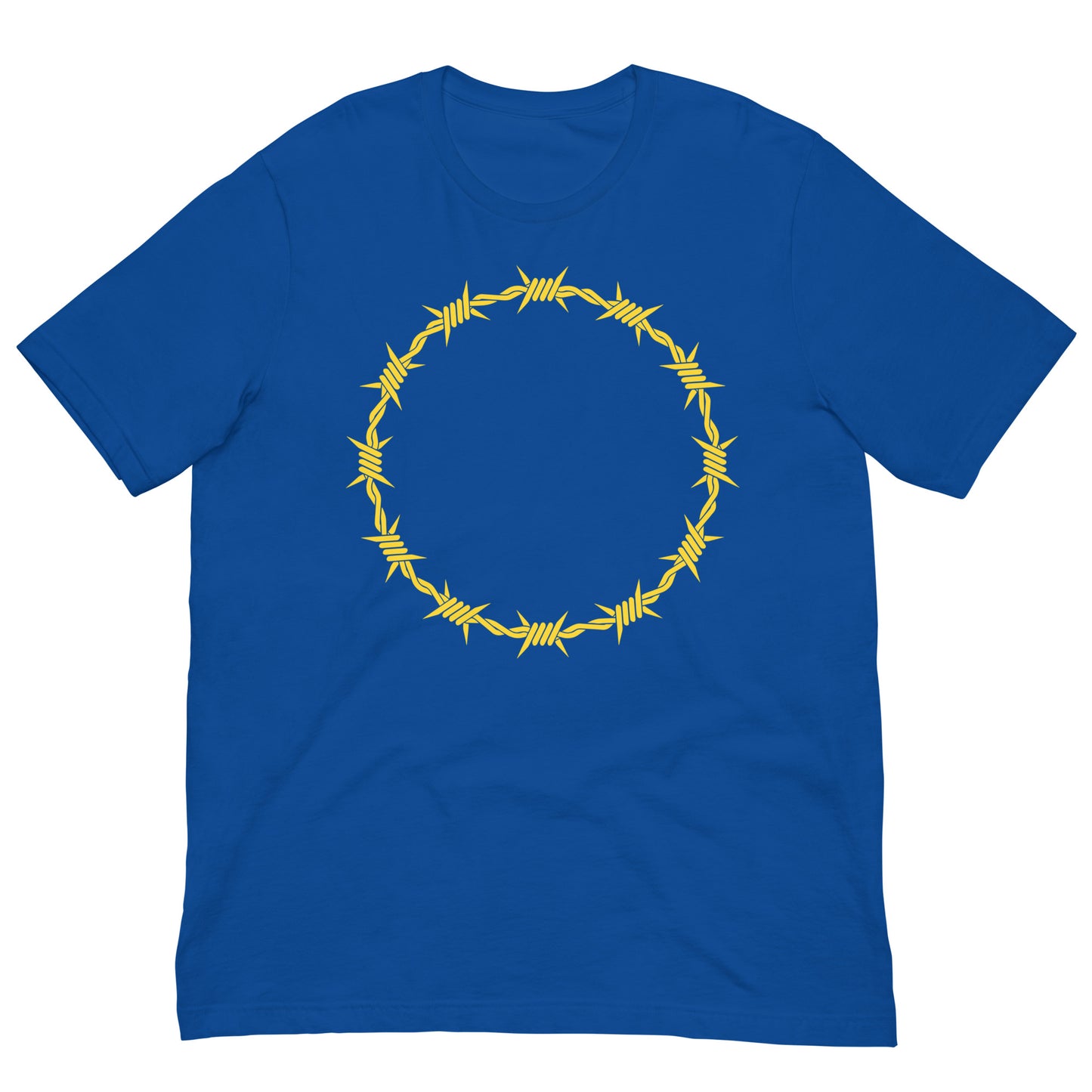 camiseta bandera europea alambre de espino azul royal