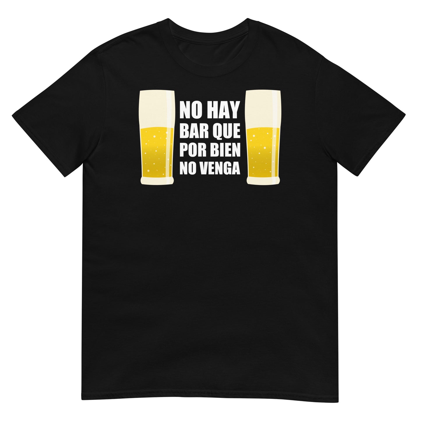 camiseta no hay bar que por bien no venga cerveza negra