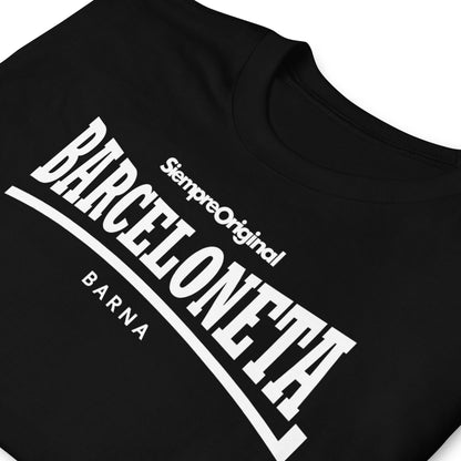 detalle de camiseta barceloneta barcelona negra