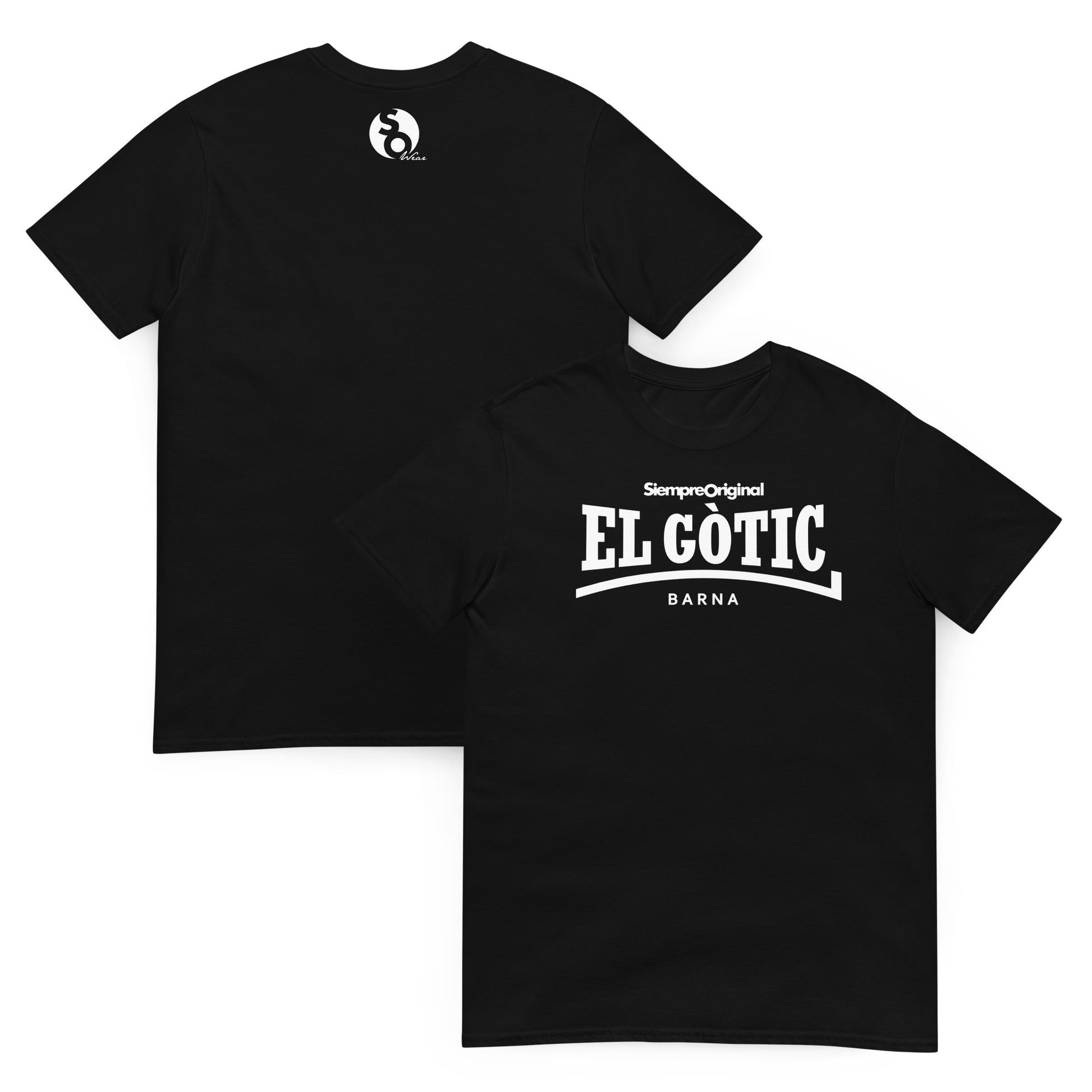 camiseta barrio gotico barcelona delante y detras negra