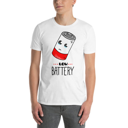 hombre con camiseta bateria baja en color blanco