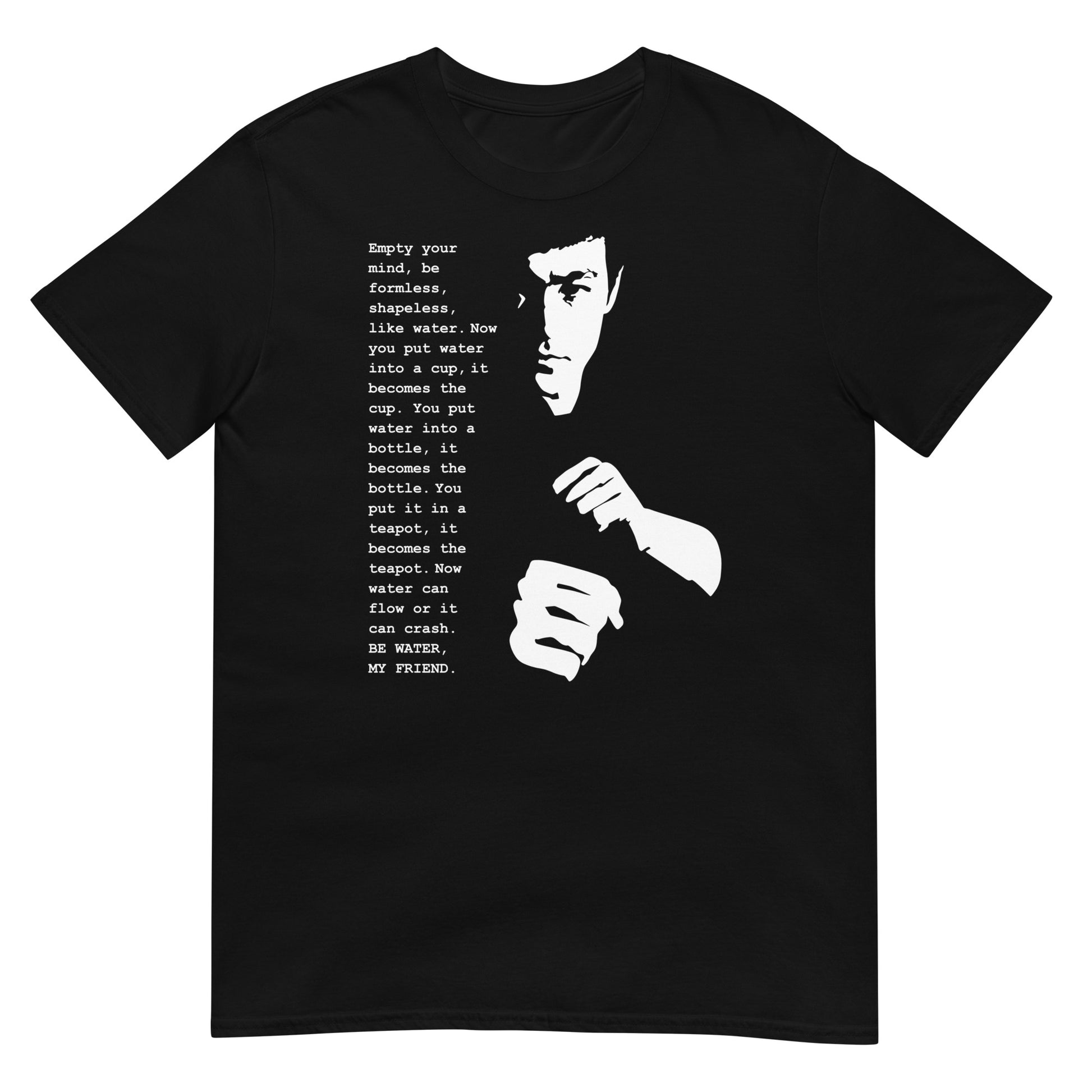 camiseta be water my friend bruce lee negra
