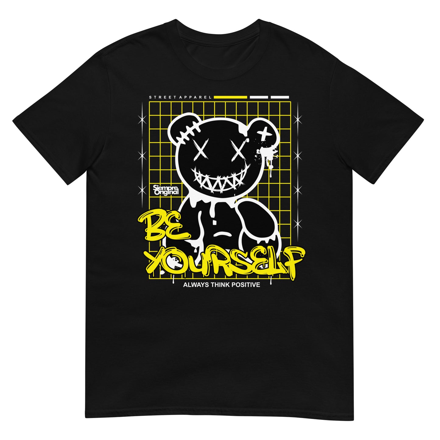 camiseta be yourself teddy bear siempre original urban en color negro