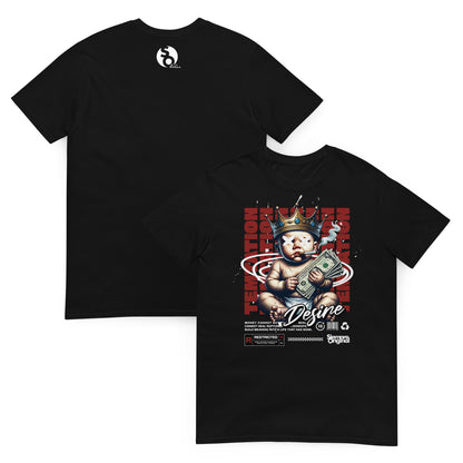 camiseta bebe dinero urbana delante y detras negra