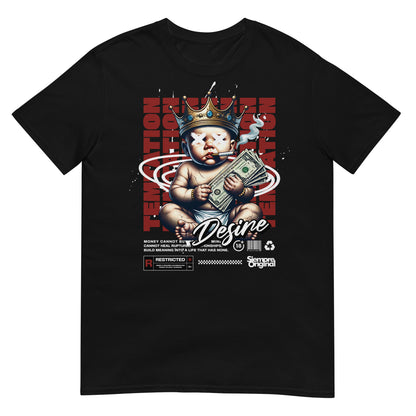 camiseta bebe dinero urbana negra
