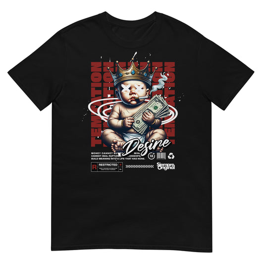 camiseta bebe dinero urbana negra