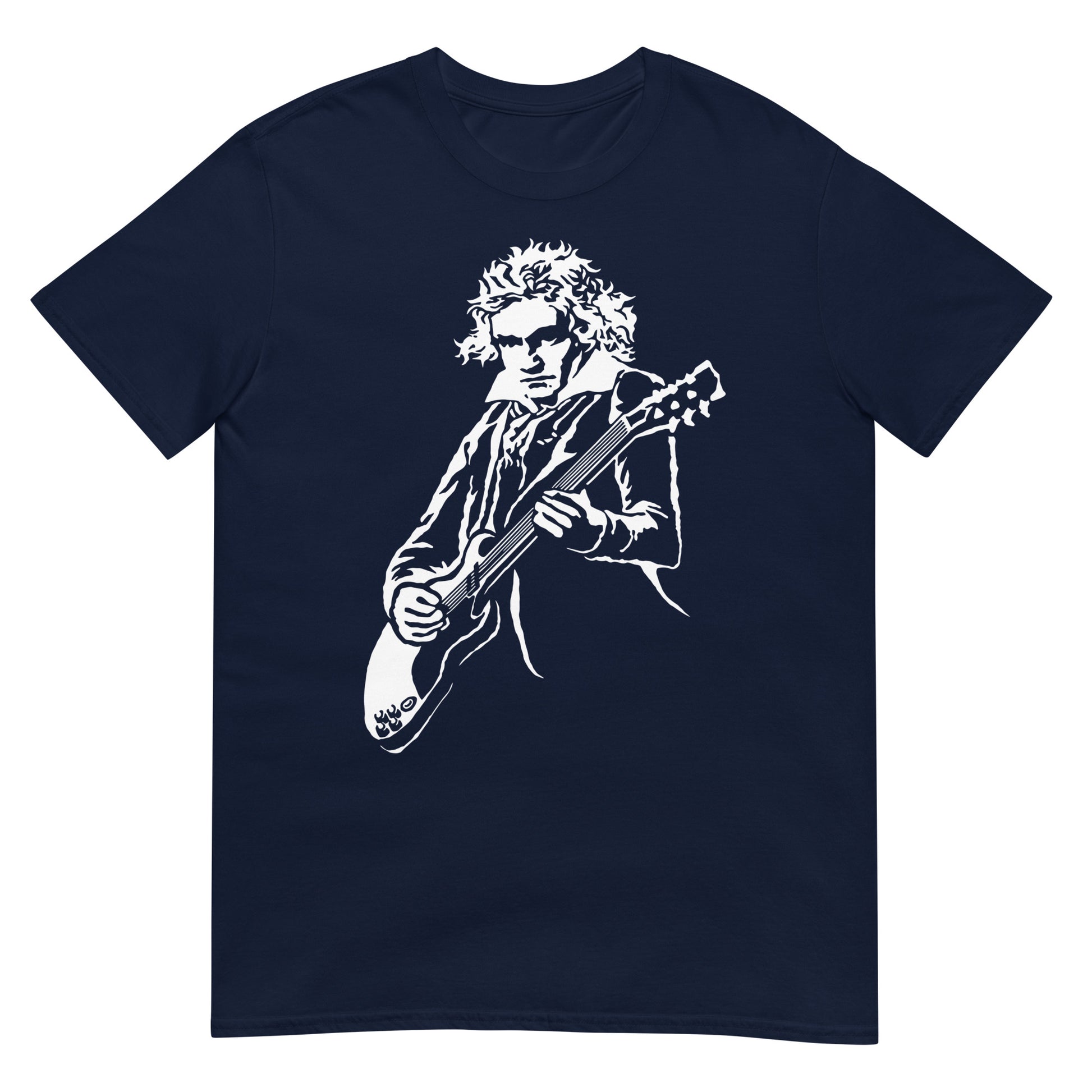 camiseta beethoven guitarra electrica azul marino