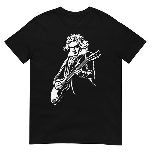 camiseta beethoven guitarra electrica negra
